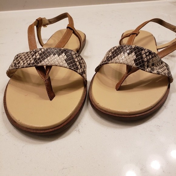 Via Spiga | Snakeskin Genuine Leather Sandals 7 - Picture 3 of 8